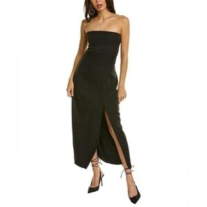 Seraphina black strapless midi dress